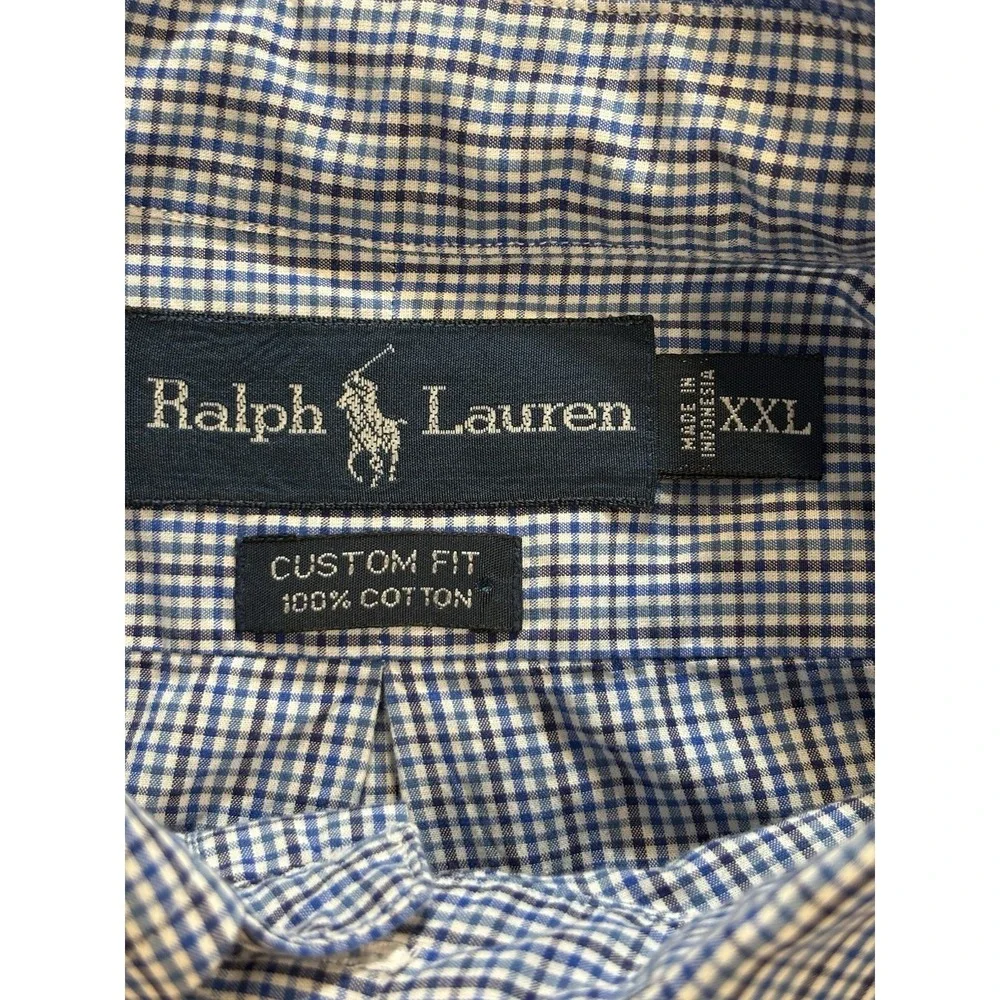 Ralph Lauren Men's 2XL Long Sleeve Button Down Shirt Custom Fit Check Print